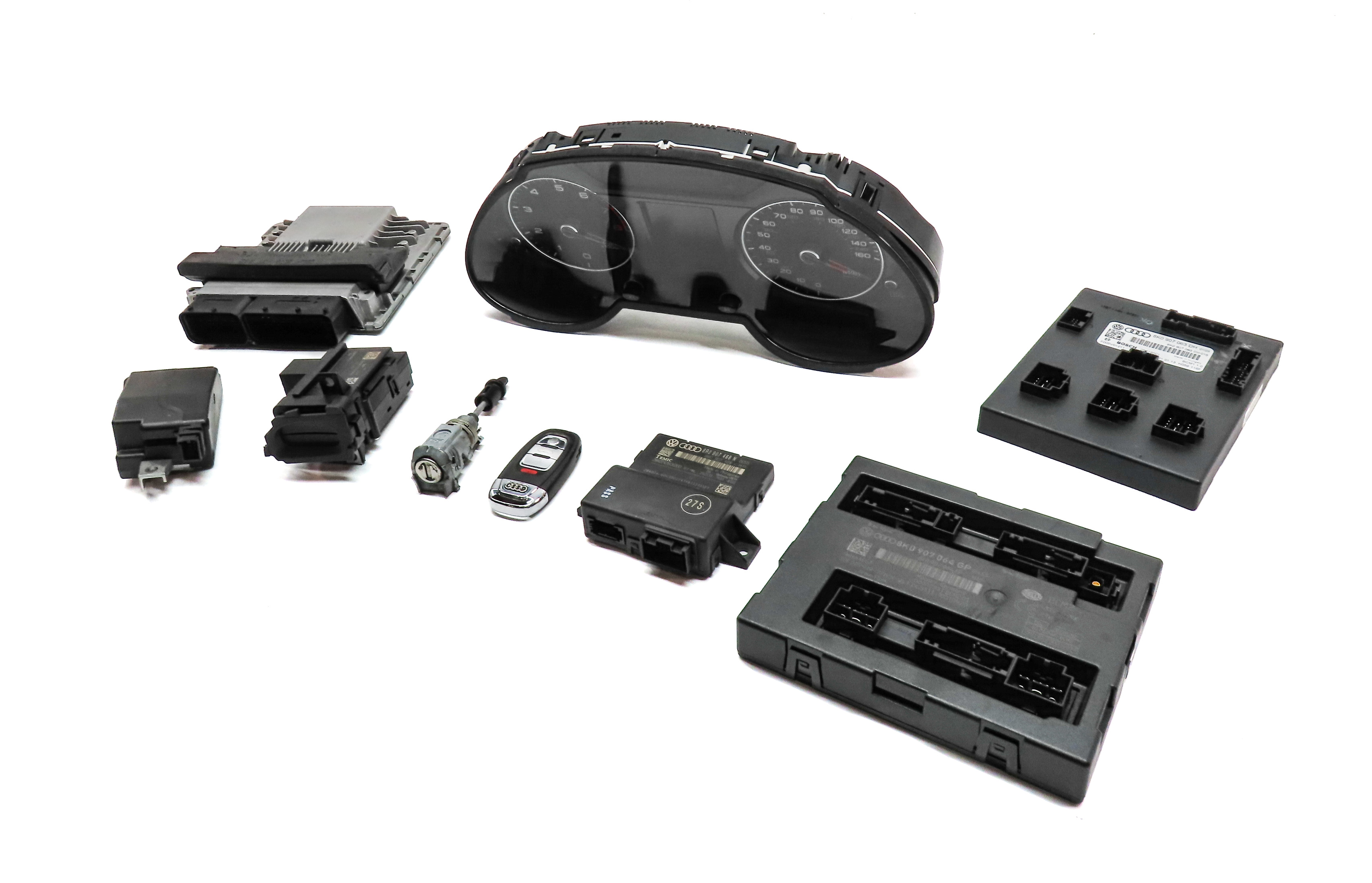 2013 AUDI Q5 (B8 8R) 2.0L CPMA TURBO ENGINE ECM BCM IMMOBILIZER MODULE KEY SET — exact item pictured